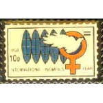 INTERNATIONAL WOMENS YEAR STAMP PIN